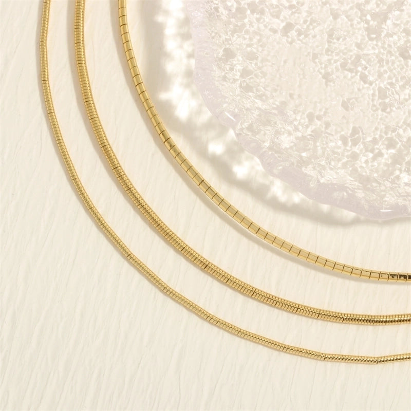 Minimalist Solid Color Copper Plating 18k Gold Plated Choker