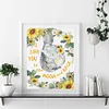 Baby Elephant, Sunflower And Words-11CT Stamped Cross Stitch 40*50cm tapestrymarket