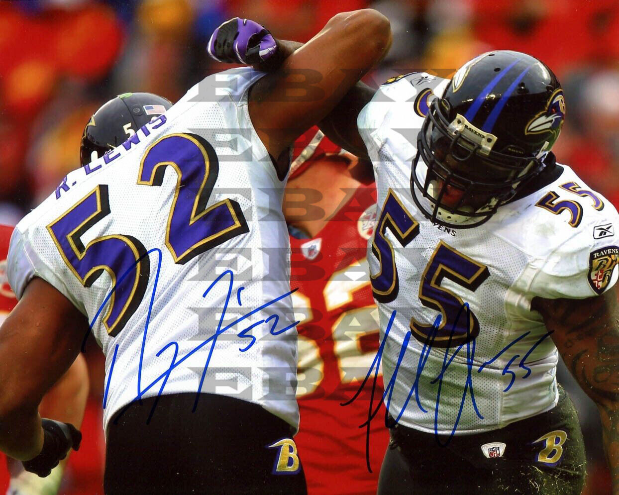 Ray Lewis & Terrell Suggs Autographed Signed 8x10 Photo Poster painting Reprint