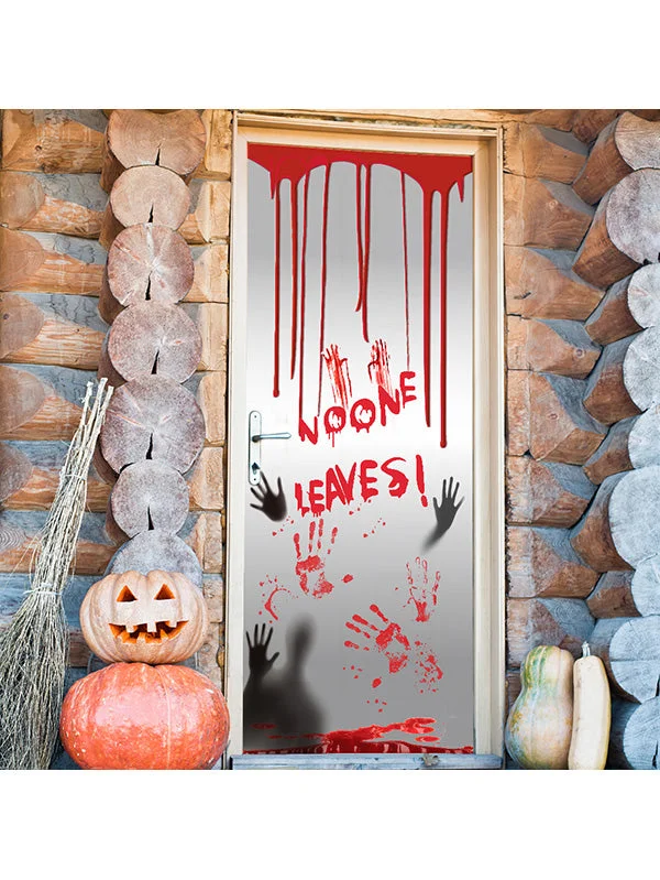 Halloween Creepy Door Sticker Halloween Wall Decoration-elleschic
