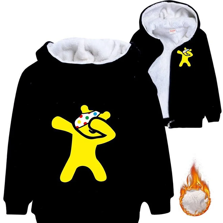 Do The Floss Pudsey Dabbing Print Girls Boy Fleece Lined Cotton Hoodie-Mayoulove