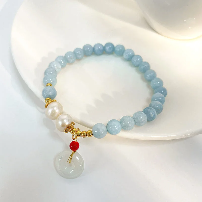 Lucky Aquamarine agate bracelet