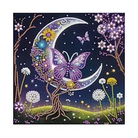 Crescent Moon Butterfly - Pearls Painting