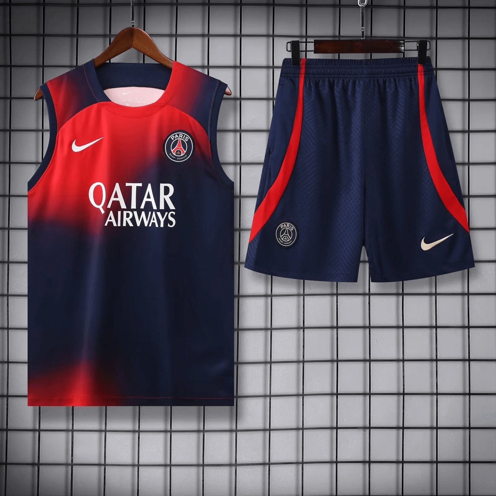 2023/2024 Psg Paris Saint-Germain pre-match training Black Jersey+Shorts mysite