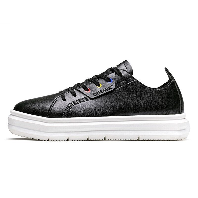 ONEMIX hot sale Casual Men Sneakers Leather Skateboarding Shoe Simple Comfortable Women Walking Flat Platform Shoes Loafers