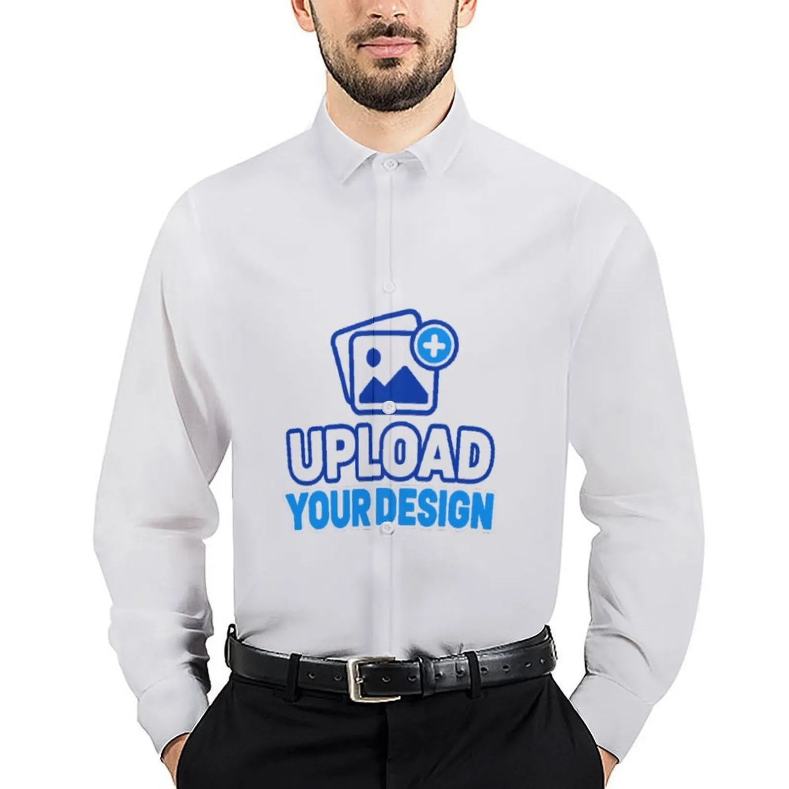 Men's Long Sleeve Shirt custom product view 8