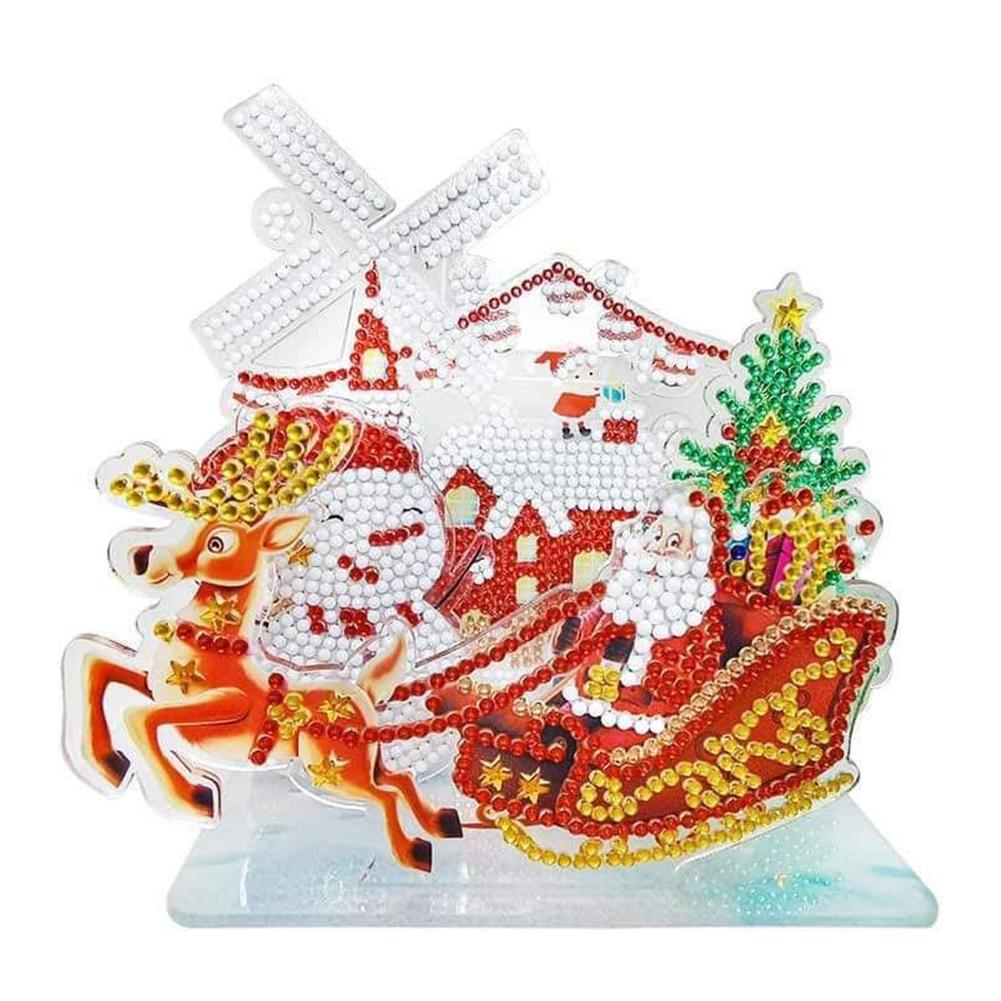 

Santa on Elk Sleigh Mini Statue - 5D DIY Craft Ornament, 501 Original