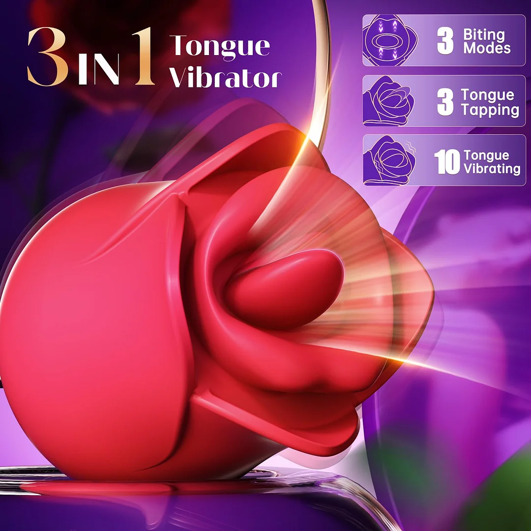 Upgraded Lip Kissing And Tongue Tapping Rose Vibrator For Women