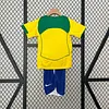 2004 Retro Kids Size Brazil Home Soccer Jersey 