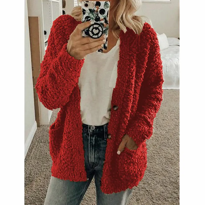Uveng Uveng Wish 2025 Autumn And Winter Explosion Women's Fashion Casual Sweater Coat Size Coat