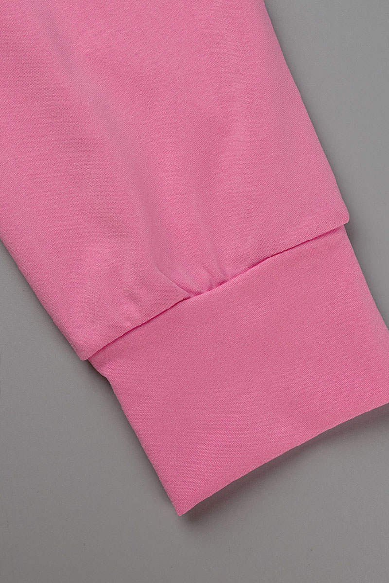 Rose Red Fashion Casual Print Patchwork O Neck Long Sleeve Two Pieces