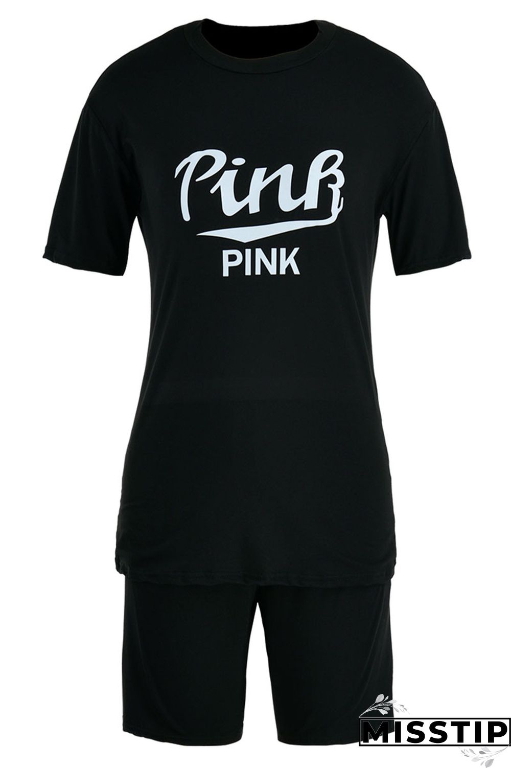 White Casual Print Patchwork O Neck Short Sleeve Two Pieces