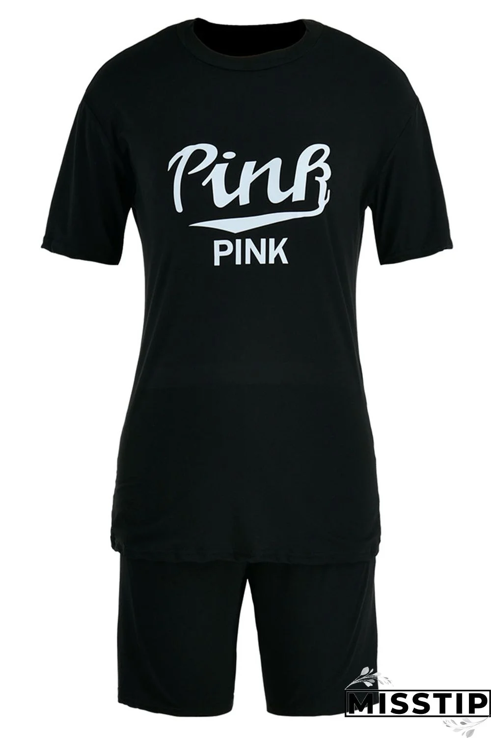 White Casual Print Patchwork O Neck Short Sleeve Two Pieces