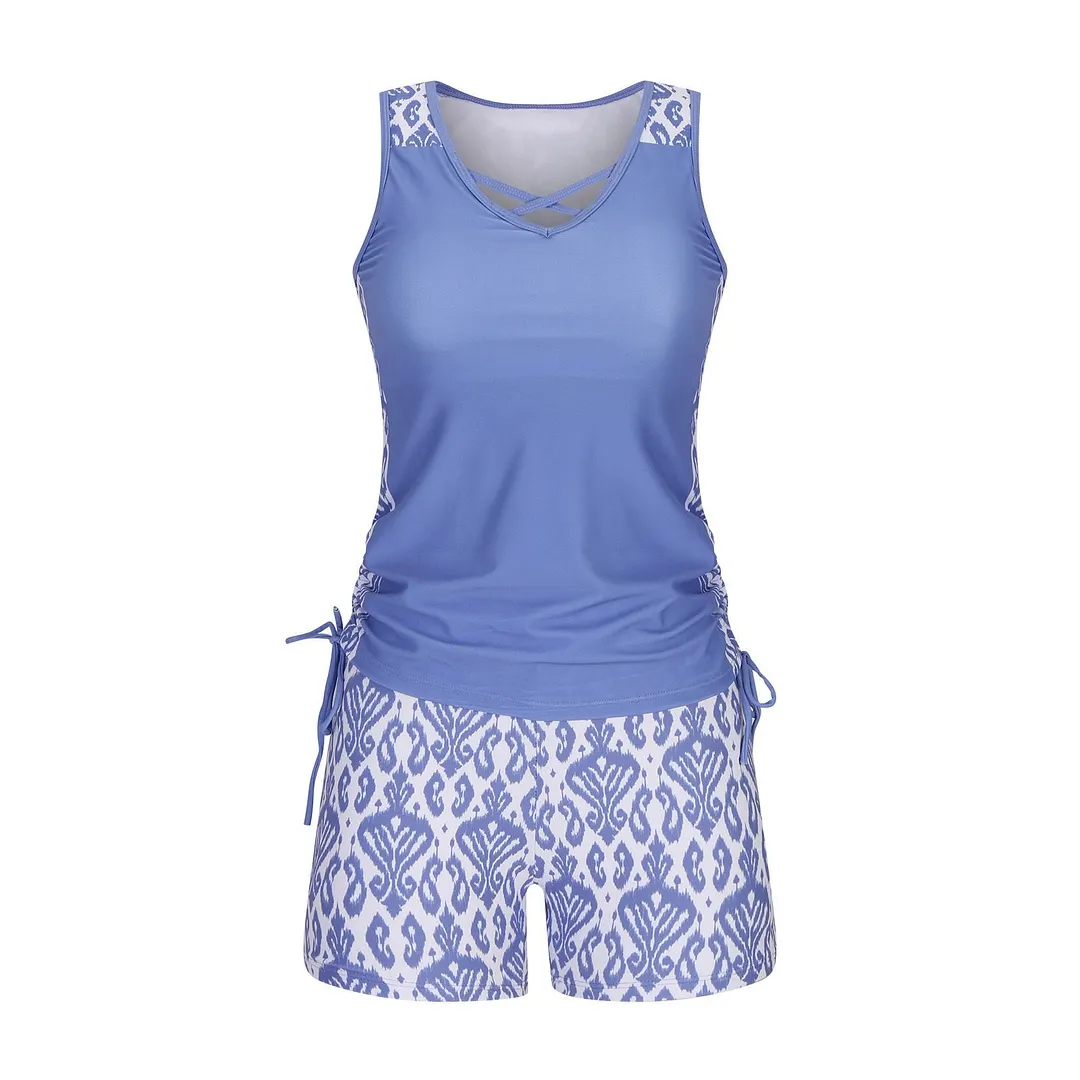 ⏰LAST DAY 60% OFF - Miraclesuit Women's Tummy Control Tankini Set with Built-In Bra &ndash; Flattering Boho Swimwear with Shorts🔥 Buy 2 Free Shipping