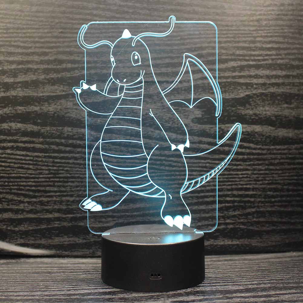 

Children Cartoon Dragon Animal Color Night Light Cute Bedside Lamp Decor, 501 Original
