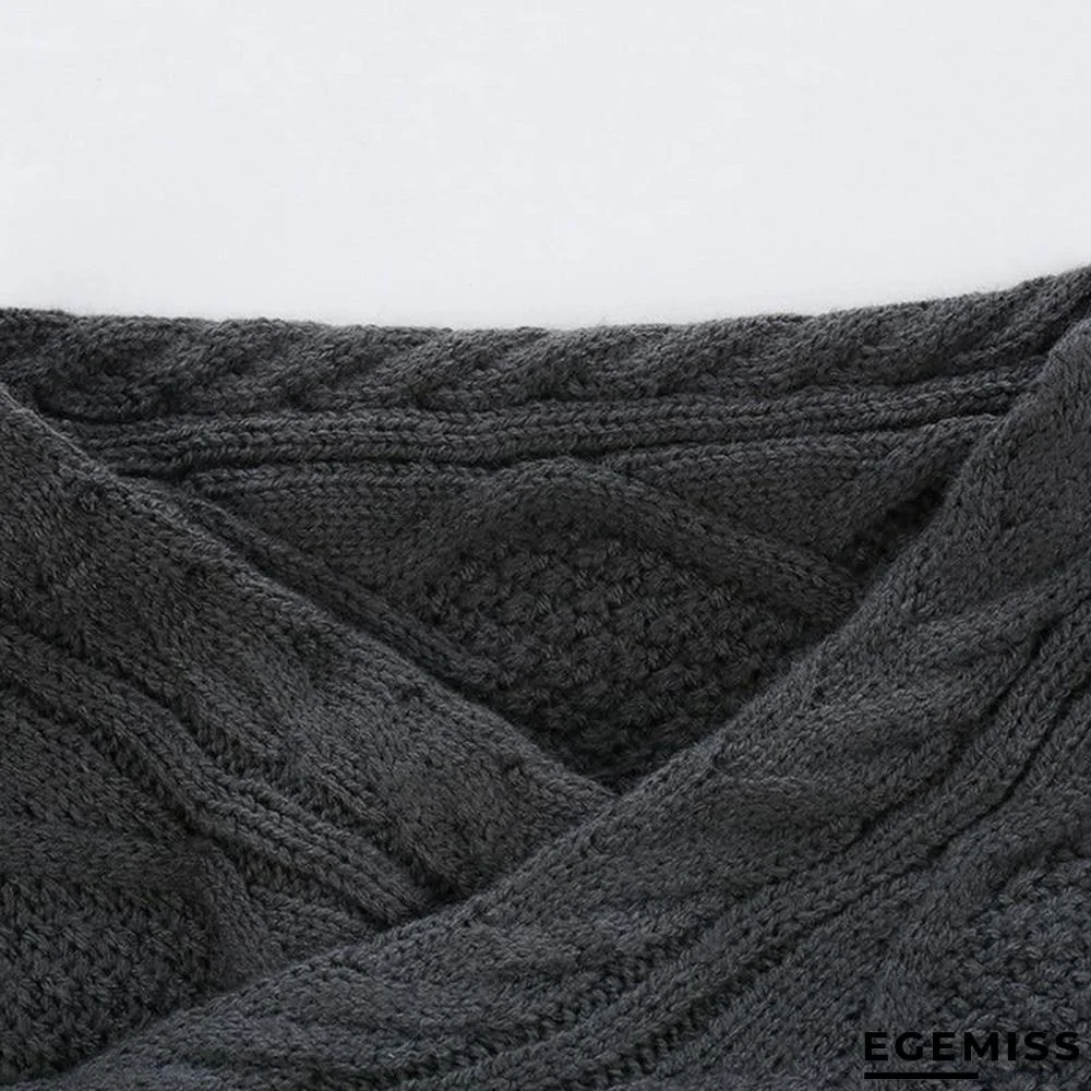 Mens buckle Sweater Cardigan Autumn winter Fashion Warm Thick Hedging Turtleneck Knitting Jumper Sweaters | EGEMISS