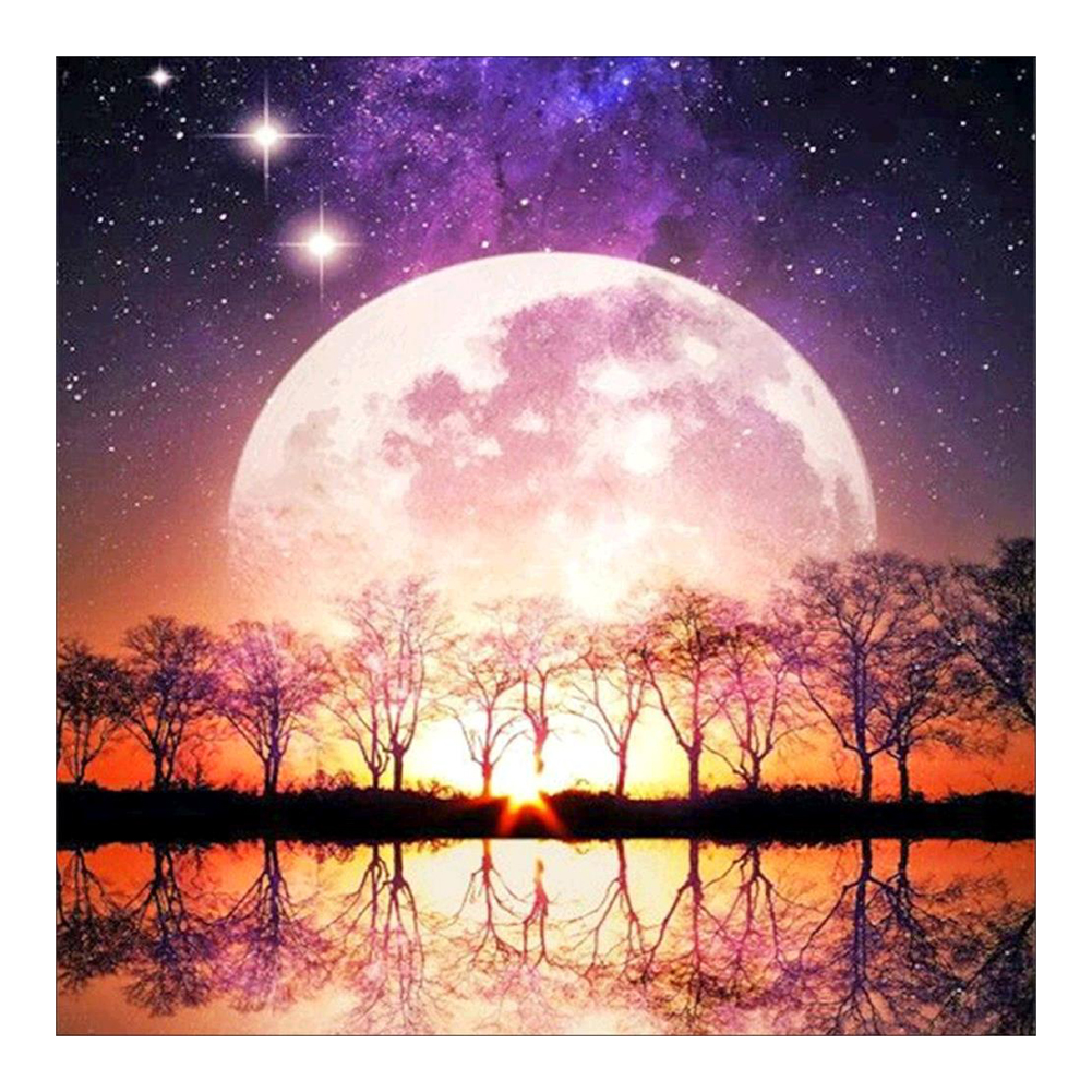 

Moon Tree - 11CT Stamped Cross Stitch - 40*40CM, 501 Original