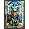 Cat Stained Glass-11CT Stamped Cross Stitch 40*60cm tapestrymarket