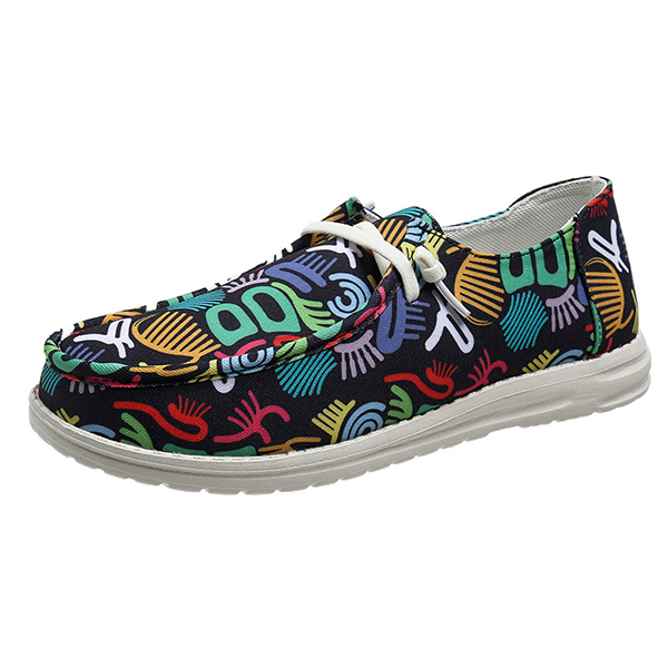 Women's Casual Comfy Lightweight Graffiti Pattern Canvas Shoes