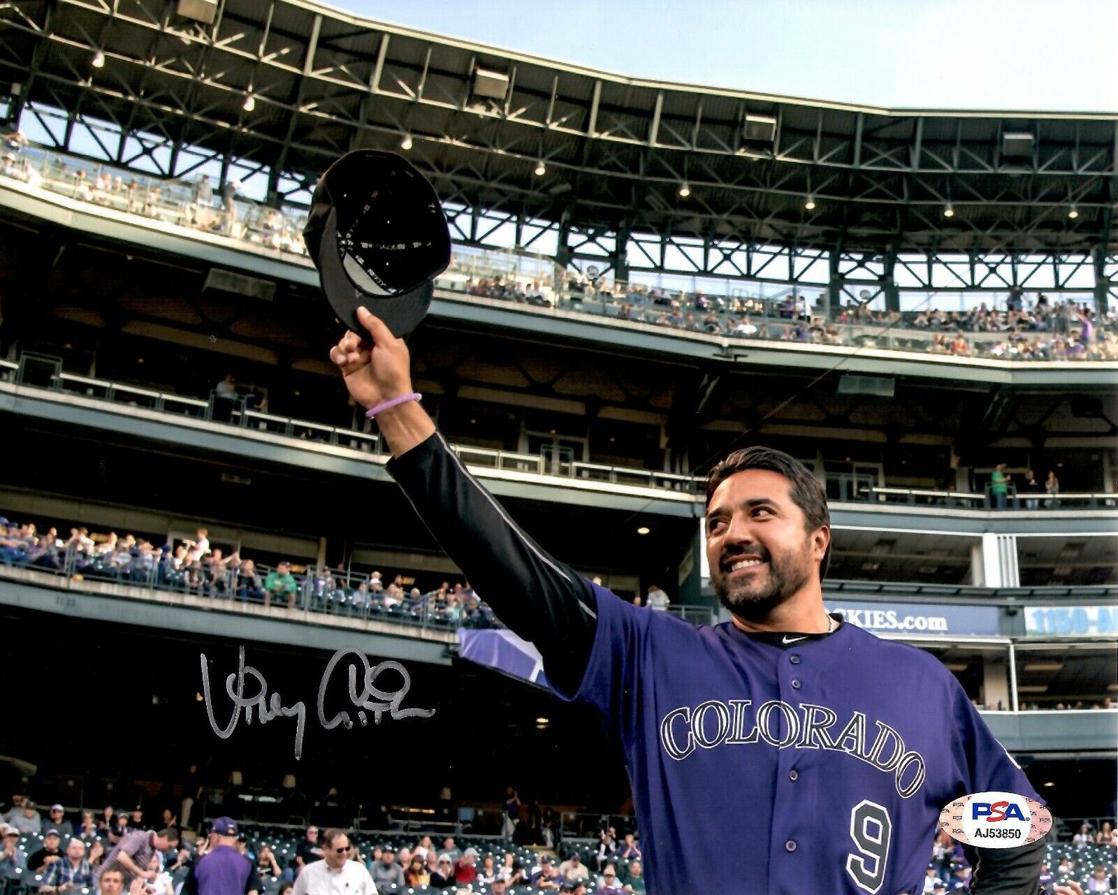 Vinny Castilla autographed signed 8x10 Photo Poster painting MLB Colorado Rockies PSA COA