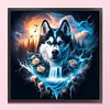 Husky Dog Silhouette-11CT Stamped Cross Stitch 45*45cm/17.72*17.72in