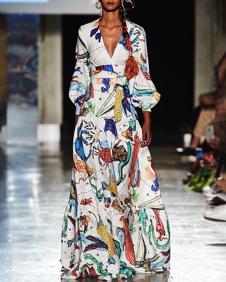 floral long resort dress