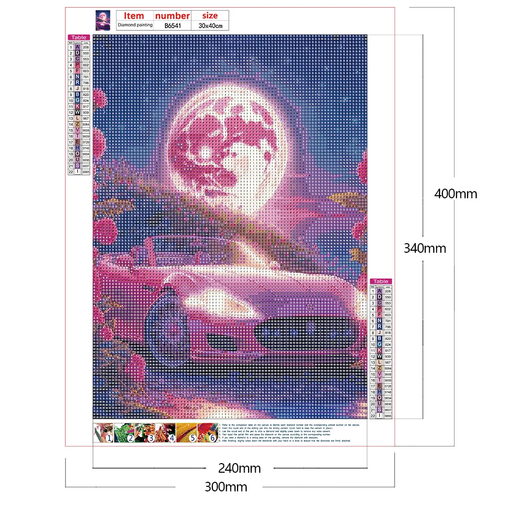 Full Round Diamond Painting 30*40cm - Pink Ocean Car