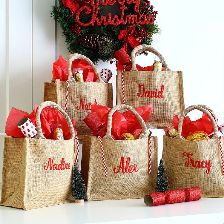 Christmas gift bags personalized sale