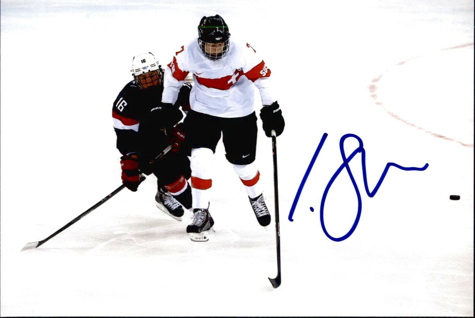 Lara Stalder SIGNED 4x6 Photo Poster painting WOMEN'S HOCKEY / TEAM SWITZERLAND BRONZE MEDAL #2