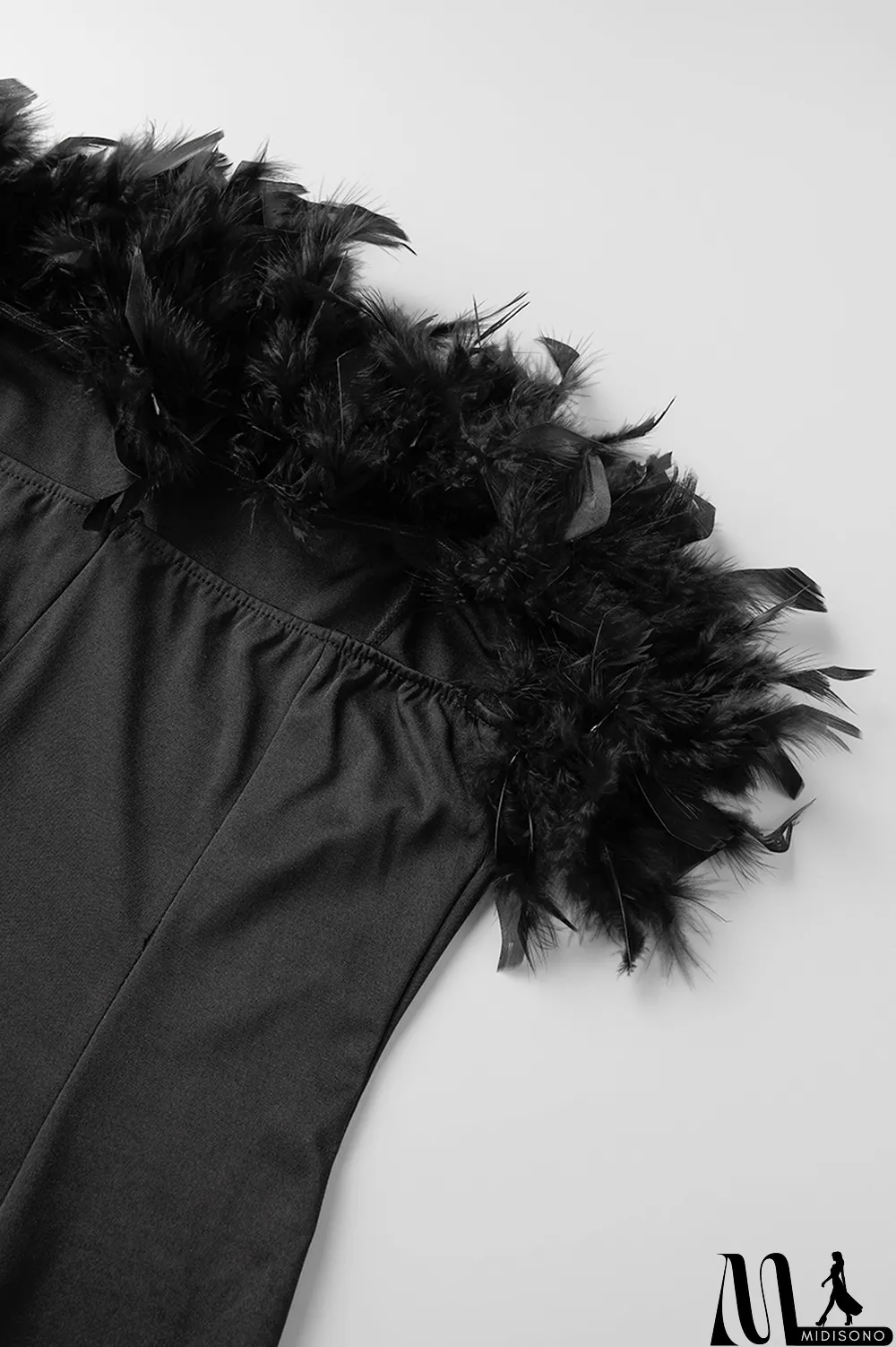 MidiSono - Green Sexy Solid Patchwork Feathers Strapless Evening Dress Plus Size Dresses