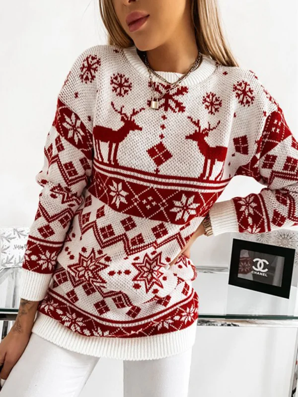 Women's fashion loose laced Christmas print pants Flusfy