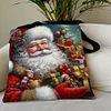 (US Only)4pcs Christmas Linen Tote Bag Handbag Large Capacity Women Shopping Shoulder Bag