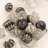 12PCS Delicate Painting Clear Christmas Hanging Decor Balls