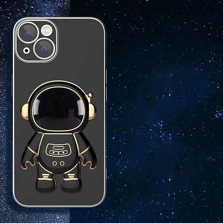 6D Plating Astronaut Hidden Stand Case Cover for iPhone