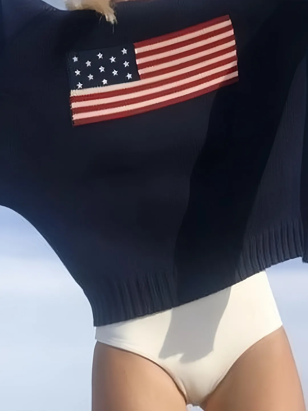 Brownm USA Flags Jacquard Pullover Sweater