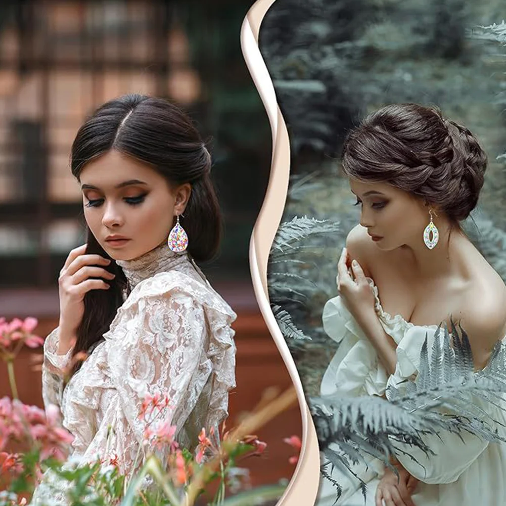 10 Pairs Double Sided Diamond Painting Earrings Gift for Women Girls 