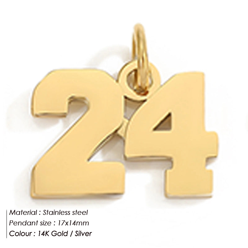 1 Piece 14*17mm 8 * 14mm 304 Stainless Steel 14K Gold Plated Number Pendant Jewelry Accessories
