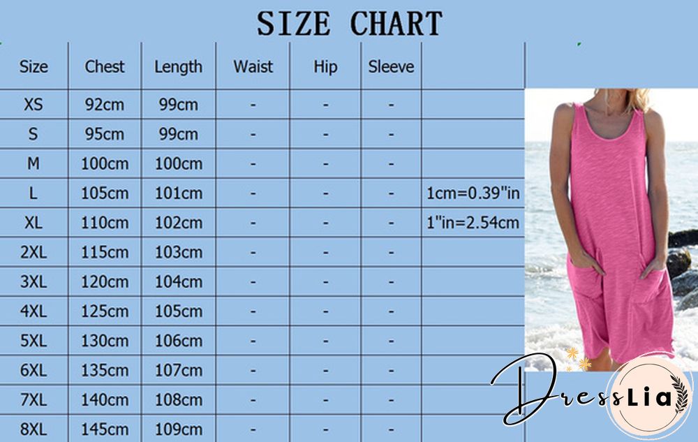 XS -8XL Summer Dresses Plus Size Fashion Clothes Women's Casual Sleeveless Dresses with Pockets O-neck Midi Dress Ladies Solid Color Off Shoulder Dress Party Wear Beach Dress Loose T-shirt Dress Cotton Dress
