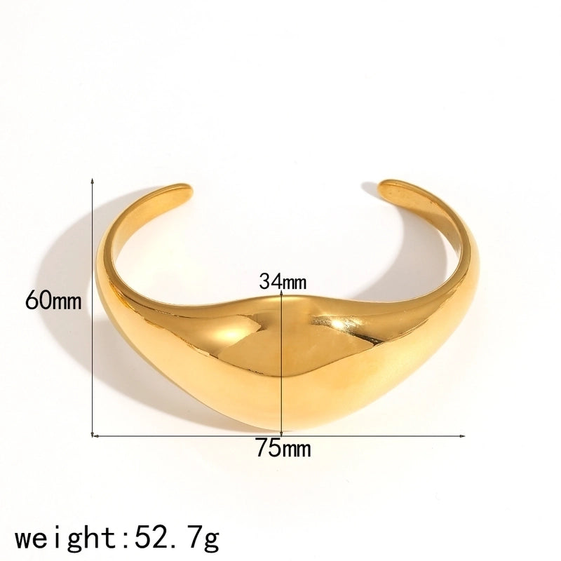 IG Style Exaggerated Geometric 304 Stainless Steel 18K Gold Plated Bangle In Bulk
