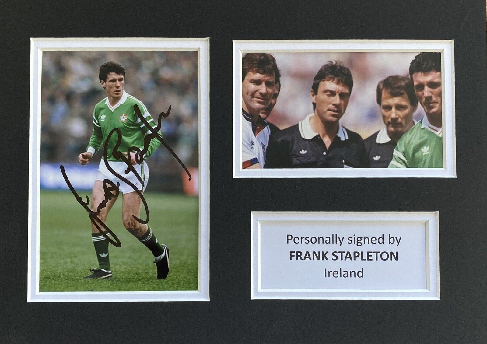 Frank Stapleton Genuine Hand Signed Ireland Photo Poster painting In A4 Mount Display