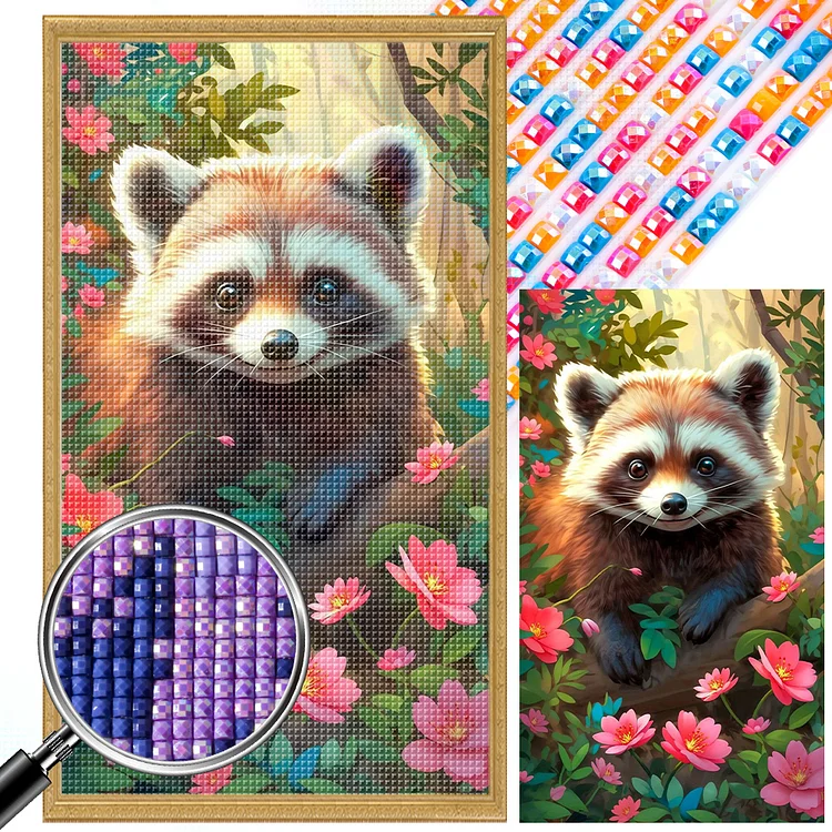 Red Panda 40*70CM (Canvas) AB Square Drill Diamond Painting gbfke