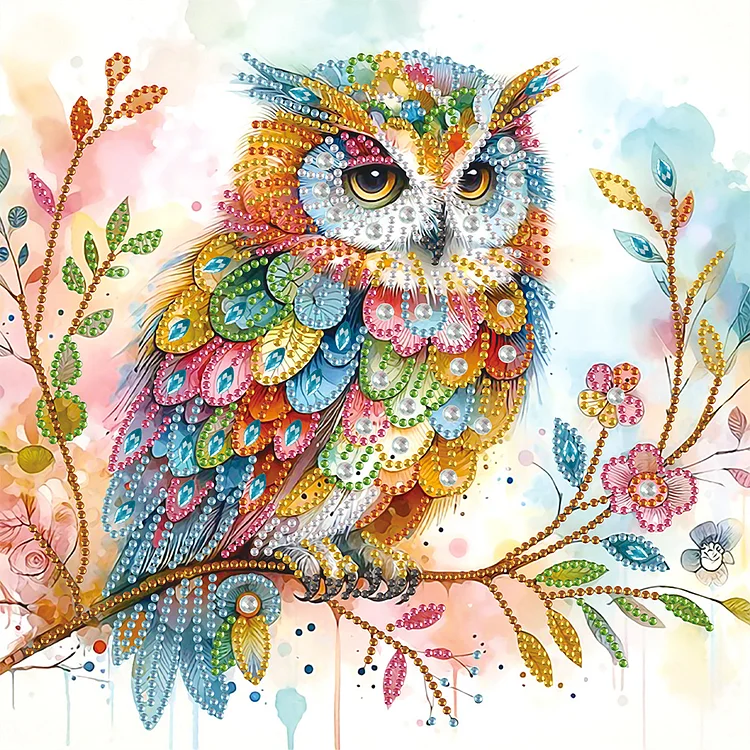 Owl 30*30cm (Canvas) Special Shaped Drill Diamond Painting gbfke