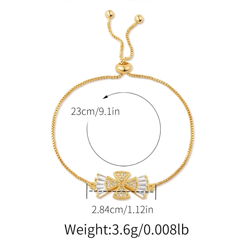 Copper Box Chain 18K Gold Plated Inlay Butterfly Zircon Bracelets