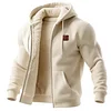 Men's Outdoor Style Hooded Sweatshirt Thick Cardigan Jacket by Inlyline