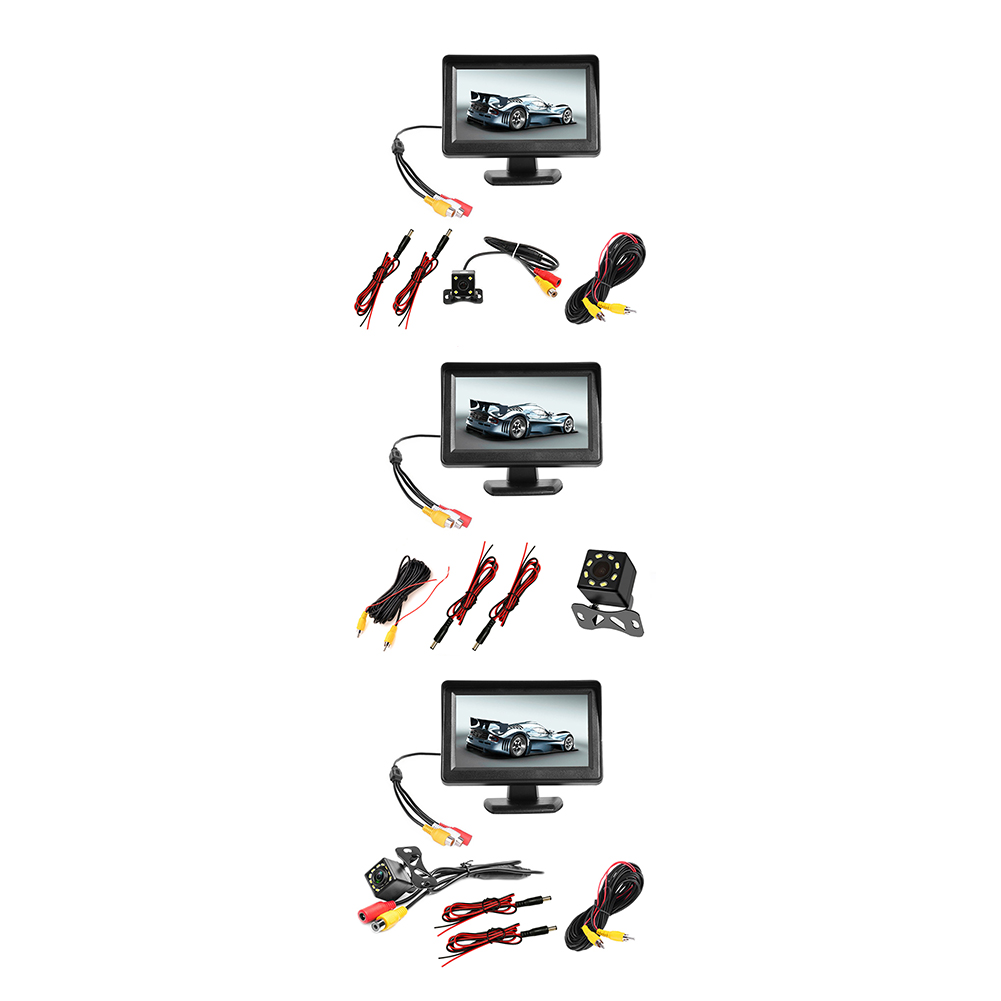 

4.3in Car Reversing Monitor HD Display Waterproof Back Up Rear Camera Kit, 12led camera, 501 Original
