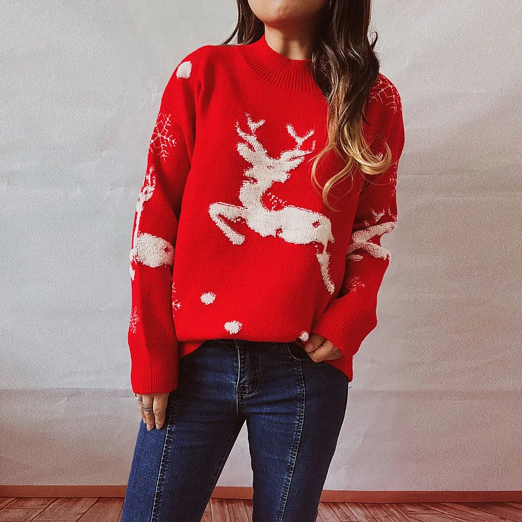 Christmas Tree Fawn Festive Knit Sweater Christmas Sweater