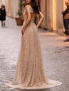 Sequinned Backless Off-The-Shoulder Maxi Dress