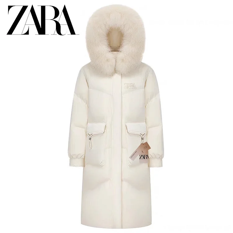 ZARA 2024 zimowa nowa moda rekreacyjna, pogrubiona, ciepła damska kurtka