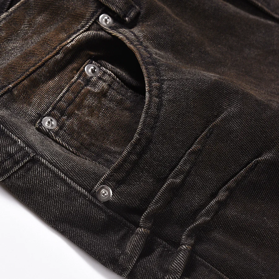 Vintage Dune Wasteland Doomsday Shark Wrinkles Hip Hop Jeans