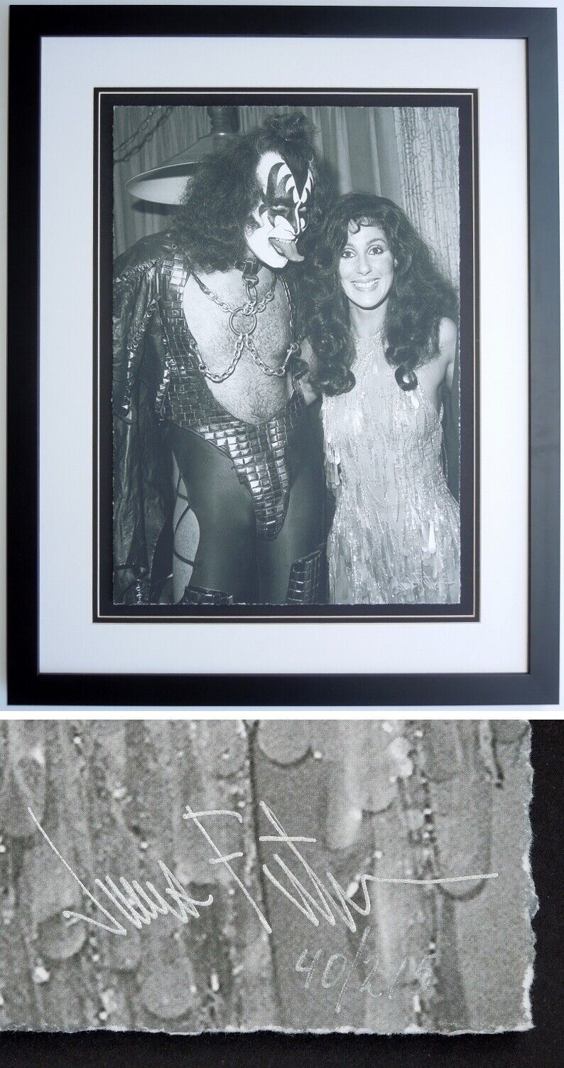 James Fortune Signed LE Cher + Gene Simmons Lithograph Photo Poster painting Print Custom FRAMED